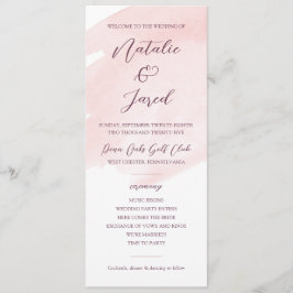 Blush Pink Watercolor Hochzeit Programm