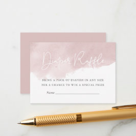 Blush Pink Watercolor Kinderdusche Windelwaschmasc Begleitkarte