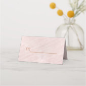 Blush Pink Watercolor Monogram Wedding Tables Platzkarte (Vorderseite)