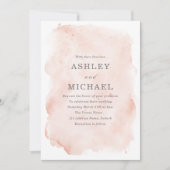 Blush Pink Watercolor Paint Splash Hochzeit Einladung (Vorderseite)