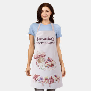 Blush Pink Watercolor Patisserie-Café-Branding Schürze