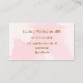 Blush Pink Watercolor Photo Makeup Visitenkarte (Rückseite)