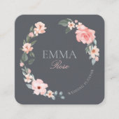 Blush Pink Watercolor Rose Hochzeitsplaner Quadratische Visitenkarte (Vorderseite)