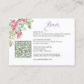 Blush Pink Watercolor Roses QR Code Wedding Begleitkarte (Vorderseite)