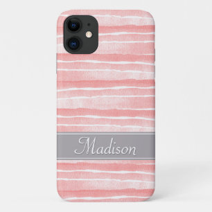 Blush Pink Watercolor Streifen Muster Case-Mate iPhone Hülle