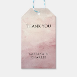Blush Pink Watercolor Wash Elegant Wedding  Geschenkanhänger