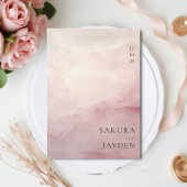 Blush Pink Watercolor Wash Minimalist Wedding Einladung
