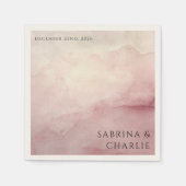 Blush Pink Watercolor Wash Minimalist Wedding Serviette (Vorderseite)