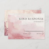 Blush Pink Watercolor Wash QR Code Wedding RSVP Karte (Vorne/Hinten)