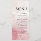 Blush Pink Watercolor Wash Wedding Menükarte (Vorderseite)