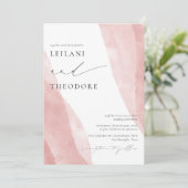 BLUSH Pink Watercolor Wedding Einladung (Stehend Vorderseite)