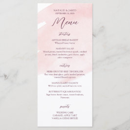 Blush Pink Watercolor Wedding Menu Menükarte