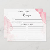 Blush Pink, Watercolor Wedding Recipe Card Postkarte (Vorne/Hinten)