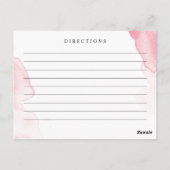 Blush Pink, Watercolor Wedding Recipe Card Postkarte (Rückseite)