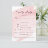 Blush Pink Watercolor Wedding RSVP Karte (Stehend Vorderseite)