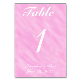 Blush Pink Watercolor Wedding Table No. Cards Tischnummer