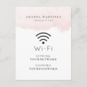 Blush Pink Watercolor Wi-Fi-Zeichen Postkarte (Vorderseite)