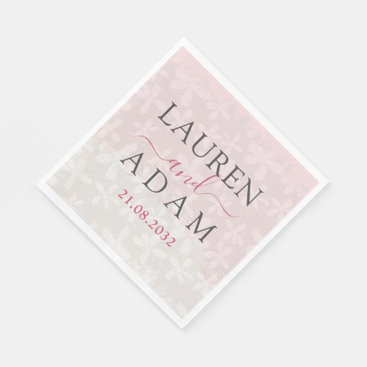 Blush Pink Watercolor Wildblume Hochzeit Serviette (Ecke)