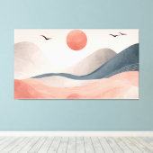 Blush Pink Wave Harmony Leinwanddruck (Insitu (Holzboden))