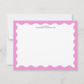 Blush Pink Wavy Frame Note Card Einladung (Vorderseite)