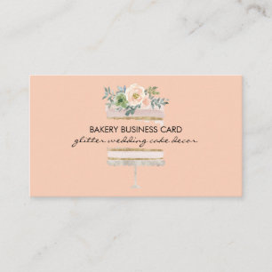 Blush Pink Wedding Celebration Party Cake Maker Visitenkarte