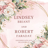 Blush Pink Wedding Floral Eucalyptus Glitter Party Serviette