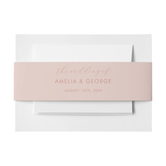 Blush Pink Wedding Invitation Bly Band (Vorderseite Beispiel)