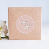 Blush Pink Wedding Monogram Custom Runder Aufkleber