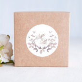 Blush Pink Wedding Monogram Custom Runder Aufkleber