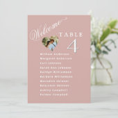 Blush Pink Wedding Plan Karten Gastnamen (Stehend Vorderseite)