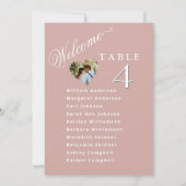 Blush Pink Wedding Plan Karten Gastnamen (Rückseite)