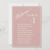 Blush Pink Wedding Plan Karten Gastnamen (Vorderseite)