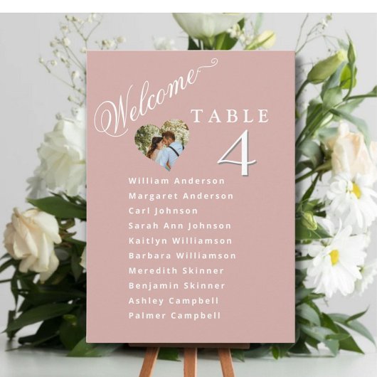 Blush Pink Wedding Plan Karten Gastnamen
