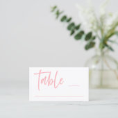 Blush Pink Wedding Platzkarte Visitenkarte (Stehend Vorderseite)