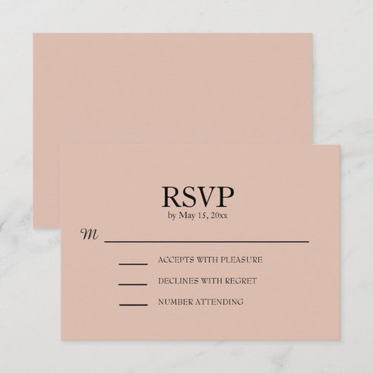 Blush Pink Wedding RSVP (Vorne/Hinten)