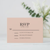 Blush Pink Wedding RSVP Karte (Stehend Vorderseite)