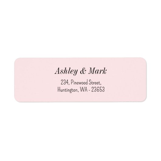 Blush Pink Wedding Rücksendeadresse (Vorne)