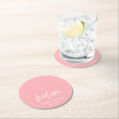 Blush Pink Wedding  Runder Pappuntersetzer (Vor Ort)