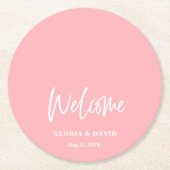 Blush Pink Wedding  Runder Pappuntersetzer (Vorderseite)