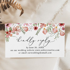 Blush Pink Wedding Website UAWG Enclosure Card Visitenkarte