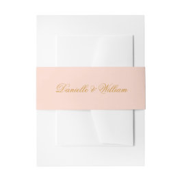 Blush Pink Wedly Band Einfache Goldene Schrift