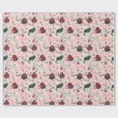 Blush Pink Weihnachten Friede und Liebe Garni Kätz Geschenkpapier (Flach)