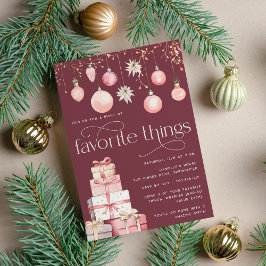 Blush Pink Weihnachts Lieblings-Dinge Party Einladung
