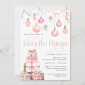 Blush Pink Weihnachts Lieblings-Dinge Party Einladung (Vorderseite)