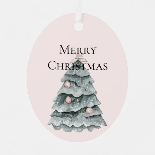 Blush Pink Weihnachtsbaum Ornament (Vorderseite)