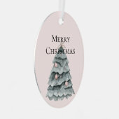 Blush Pink Weihnachtsbaum Ornament (Vorderseite Rechts)