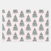 Blush Pink Weihnachtsbaum Ornament Geschenkpapier Set (Vorderseite)