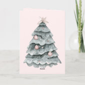 Blush Pink Weihnachtsbaum Ornament Karte (Rückseite)