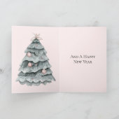 Blush Pink Weihnachtsbaum Ornament Karte (Innenseite)