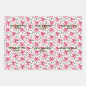 Blush Pink Weihnachtsbaum Poinsettia Custom Geschenkpapier Set (Vorderseite 2)